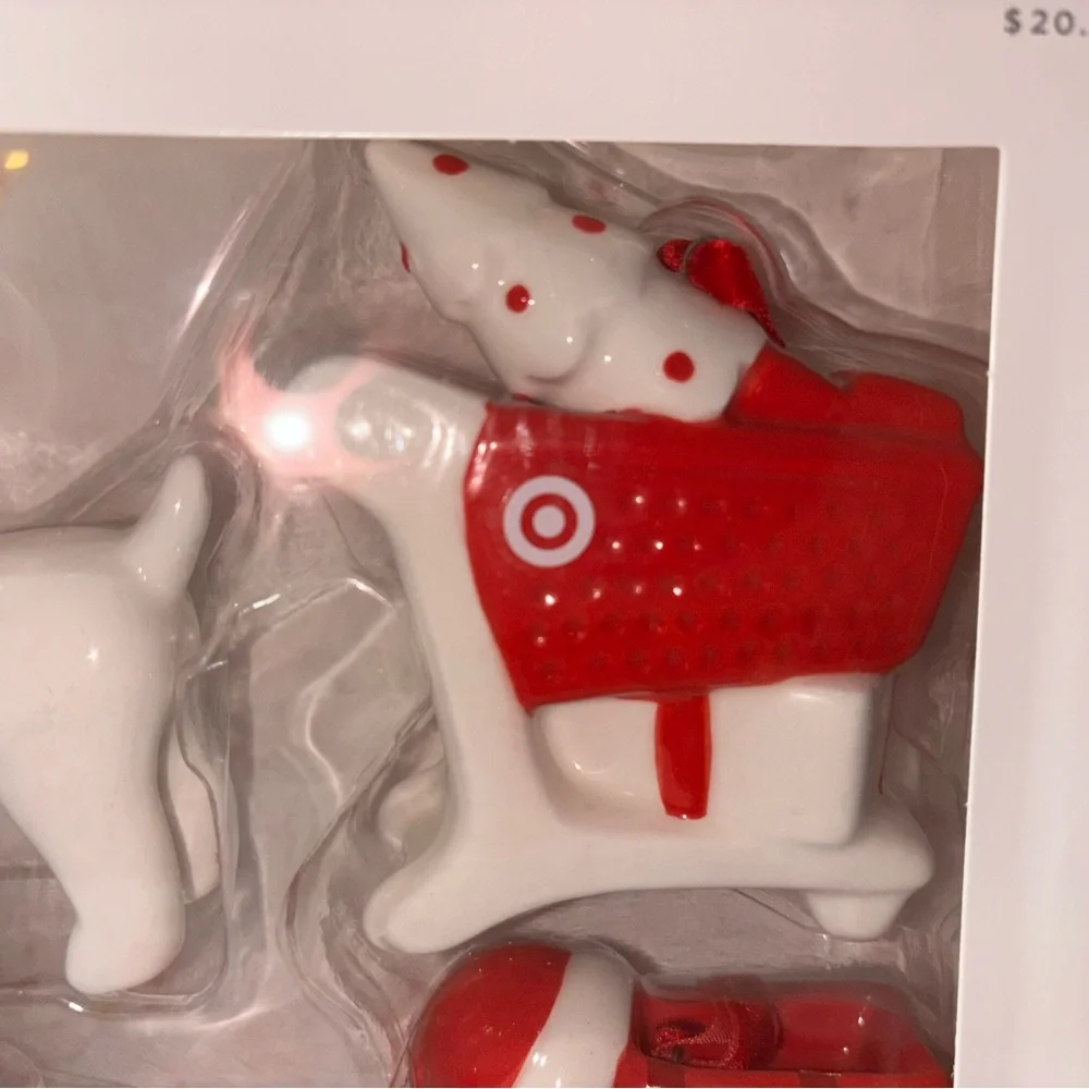 Target Themed Ceramic Ornament Set HTF